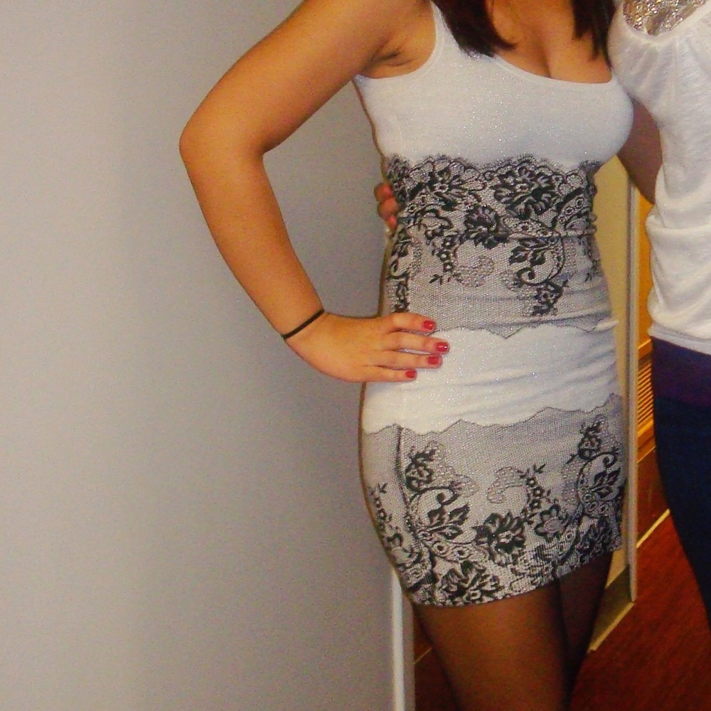 Black and silver Mini dress